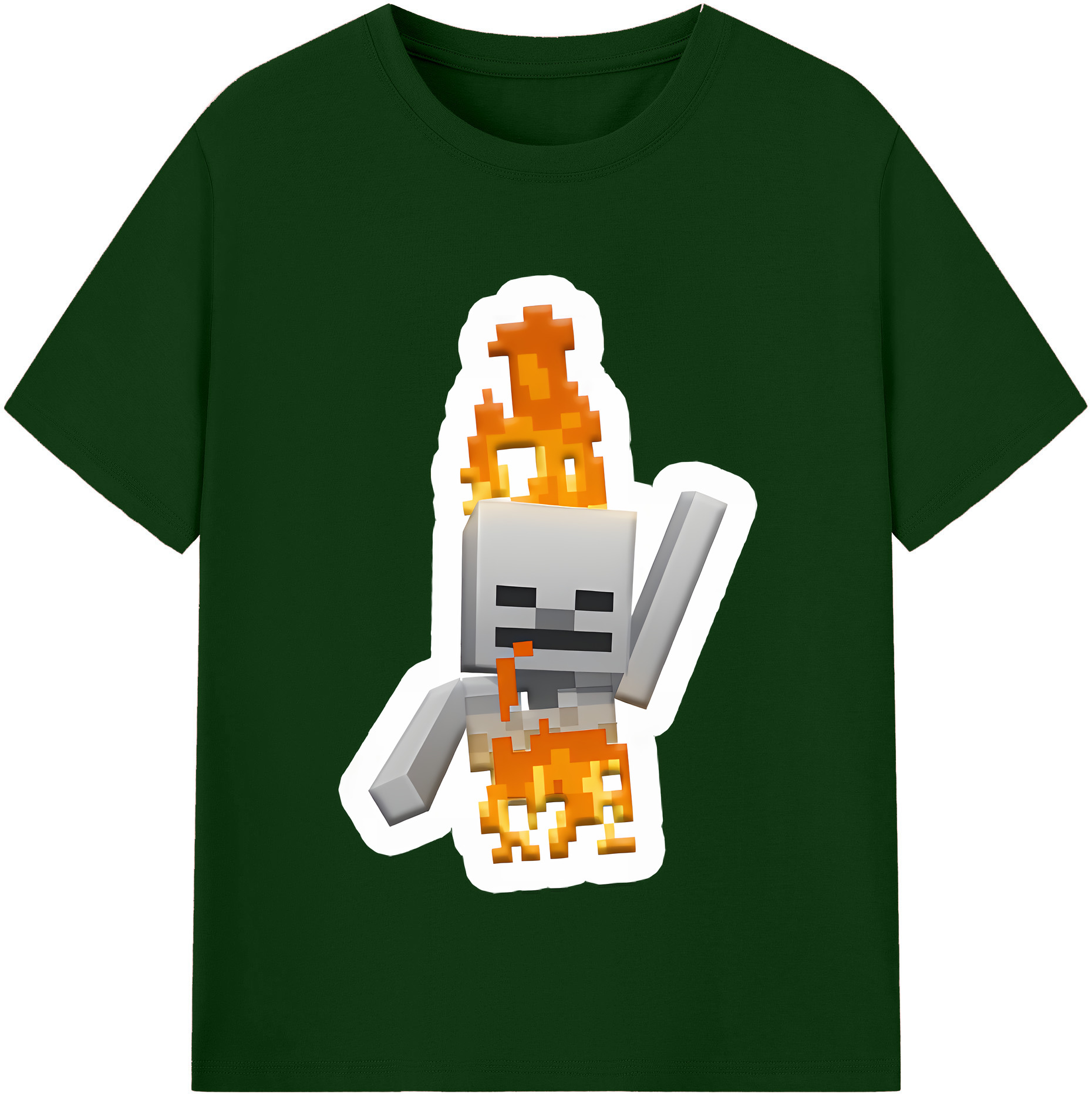（画像用） マインクラフト ブロックの世界 Minecraft MC Block world 綿100％半袖Tシャツ（フロントプリント）